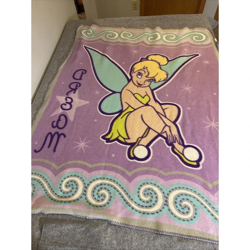Disney Fairies Tinker Bell Purple Lavender Dream Throw‎ Blanket Fleece
